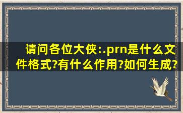 请问各位大侠:.prn是什么文件格式?有什么作用?如何生成?