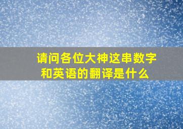 请问各位大神,这串数字和英语的翻译是什么 