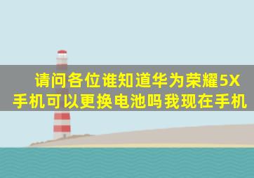 请问各位谁知道华为荣耀5X手机可以更换电池吗我现在手机