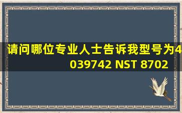 请问哪位专业人士告诉我,型号为4039742 NST 870282 GN4WS 的...