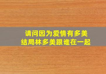 请问因为爱情有多美结局林多美跟谁在一起(