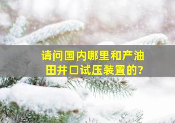 请问国内哪里和产油田井口试压装置的?