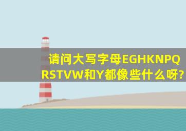 请问大写字母E,G,H,K,N,P,Q,R,S,T,V,W和Y都像些什么呀?