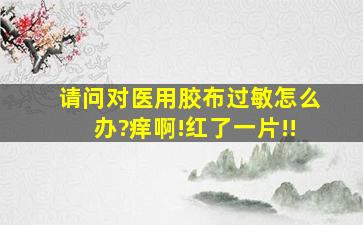 请问对医用胶布过敏怎么办?痒啊!红了一片!!