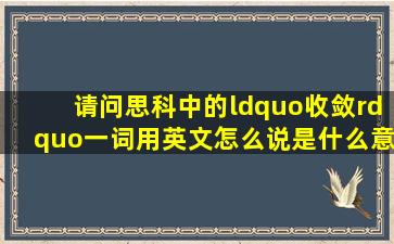 请问思科中的“收敛”一词用英文怎么说,是什么意思?