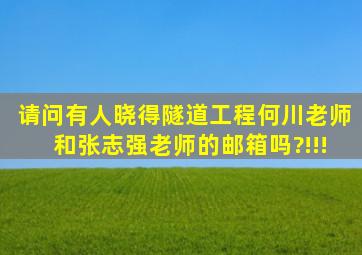 请问有人晓得隧道工程何川老师和张志强老师的邮箱吗?!!!