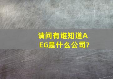 请问有谁知道AEG是什么公司?