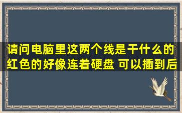 请问电脑里这两个线是干什么的 红色的好像连着硬盘 可以插到后面那...