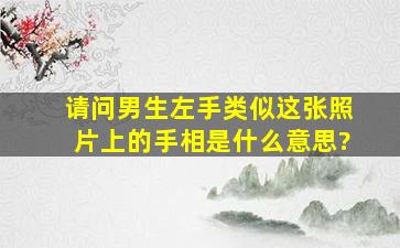 请问男生左手类似这张照片上的手相,是什么意思?