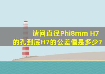 请问直径Φ8mm H7的孔,到底H7的公差值是多少?