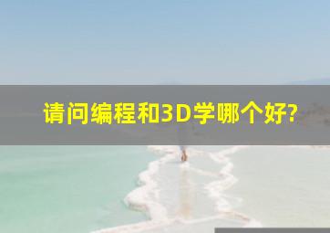 请问编程和3D学哪个好?