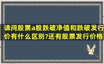 请问股票(a股)跌破净值和跌破发行价有什么区别?还有股票发行价格...