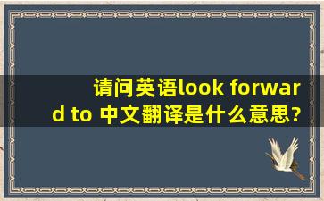 请问英语look forward to 中文翻译是什么意思?