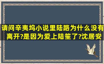 请问辛夷坞小说里陆路为什么没有离开?是因为爱上陆笙了?沈居安对苏...