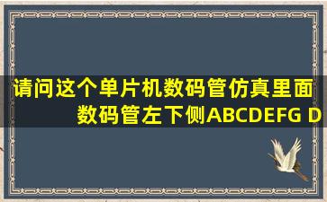 请问这个单片机数码管仿真里面 数码管左下侧ABCDEFG DP下面的...