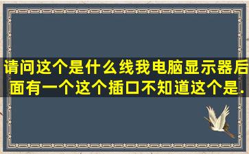 请问这个是什么线,我电脑显示器后面有一个这个插口不知道这个是...