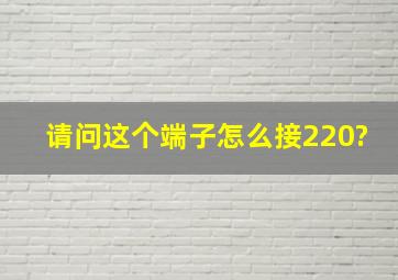 请问这个端子怎么接220?