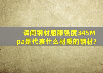 请问钢材屈服强度345Mpa是代表什么材质的钢材?