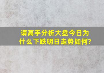 请高手分析大盘今日为什么下跌,明日走势如何?