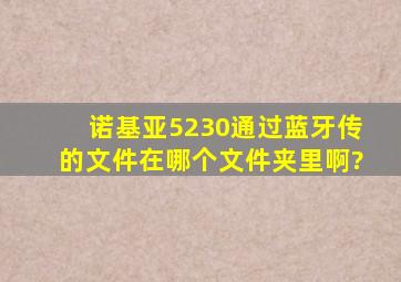 诺基亚5230通过蓝牙传的文件在哪个文件夹里啊?