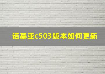 诺基亚c503版本如何更新