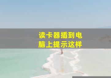 读卡器插到电脑上提示这样