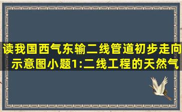 读我国西气东输二线管道初步走向示意图小题1:二线工程的天然气主要...