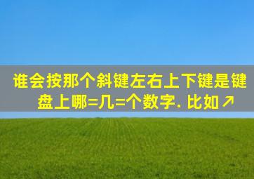 谁会按那个斜键、左右,上下键,是键盘上哪=几=个数字. 比如↗