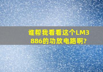 谁帮我看看这个LM3886的功放电路啊?