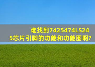 谁找到74254,74LS245芯片引脚的功能和功能图啊?