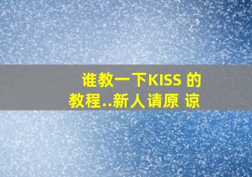 谁教一下KISS 的教程..(新人)请原 谅