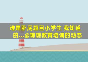 谁是卧底题目小学生 我知道的...@琼琼教育培训的动态