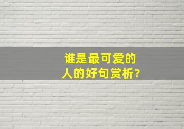 谁是最可爱的人的好句赏析?