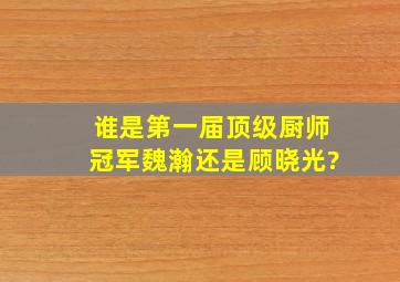 谁是第一届顶级厨师冠军,魏瀚还是顾晓光?