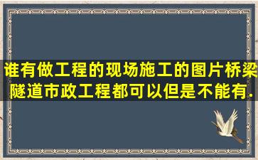 谁有做工程的现场施工的图片桥梁隧道市政工程都可以但是不能有...