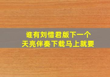 谁有刘惜君版下一个天亮伴奏下载,马上就要