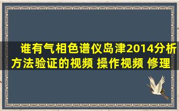 谁有气相色谱仪岛津2014分析方法验证的视频 操作视频 修理视频