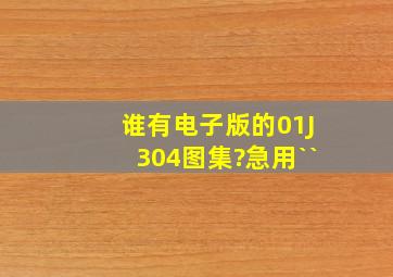 谁有电子版的01J304图集?急用``