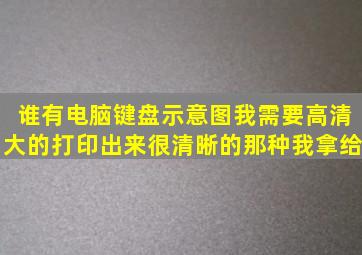 谁有电脑键盘示意图我需要高清大的打印出来很清晰的那种我拿给