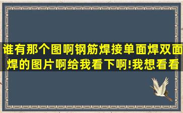 谁有那个图啊钢筋焊接单面焊,双面焊的图片啊给我看下啊!我想看看...