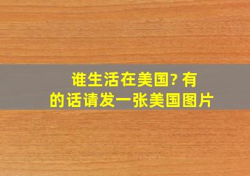 谁生活在美国? 有的话,请发一张美国图片。