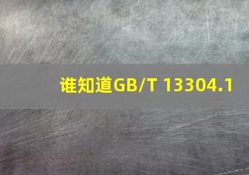 谁知道GB/T 13304.1