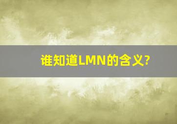 谁知道LMN的含义?