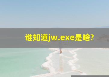 谁知道jw.exe是啥?