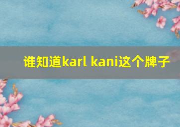 谁知道karl kani这个牌子