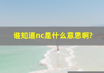 谁知道nc是什么意思啊?