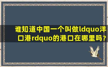 谁知道中国一个叫做“洋口港”的港口在哪里吗?