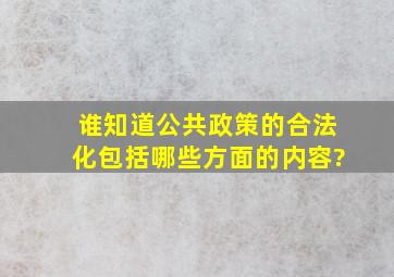 谁知道公共政策的合法化包括哪些方面的内容?