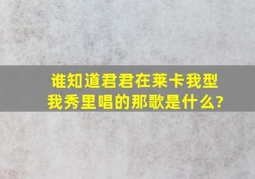 谁知道君君在莱卡我型我秀里唱的那歌是什么?