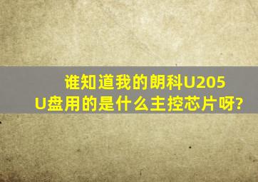 谁知道我的朗科U205 U盘用的是什么主控芯片呀?